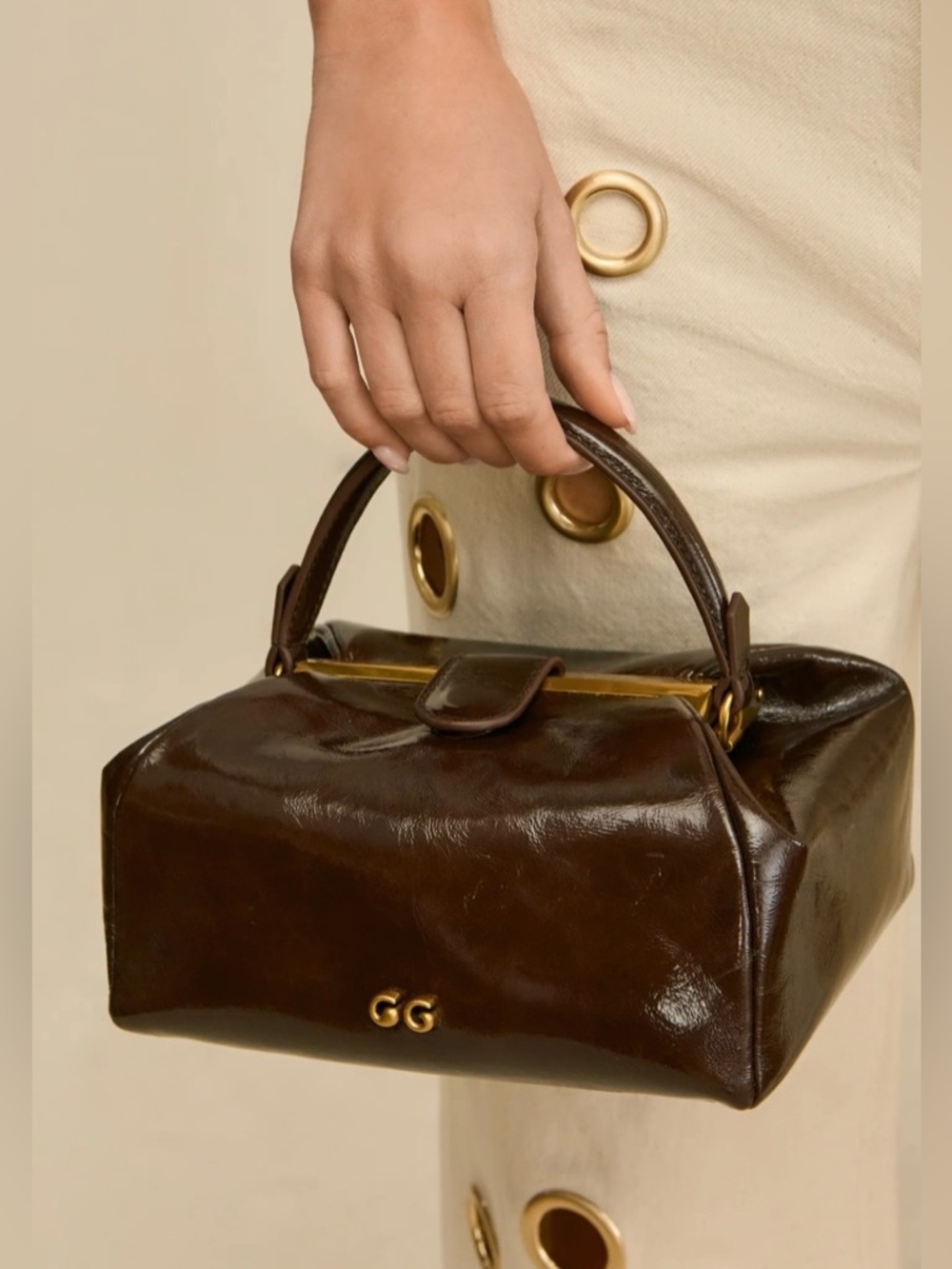 Cult Gaia FAWN MINI BAG in color Luwak Patent Leather NIB - Picture 5 of 12